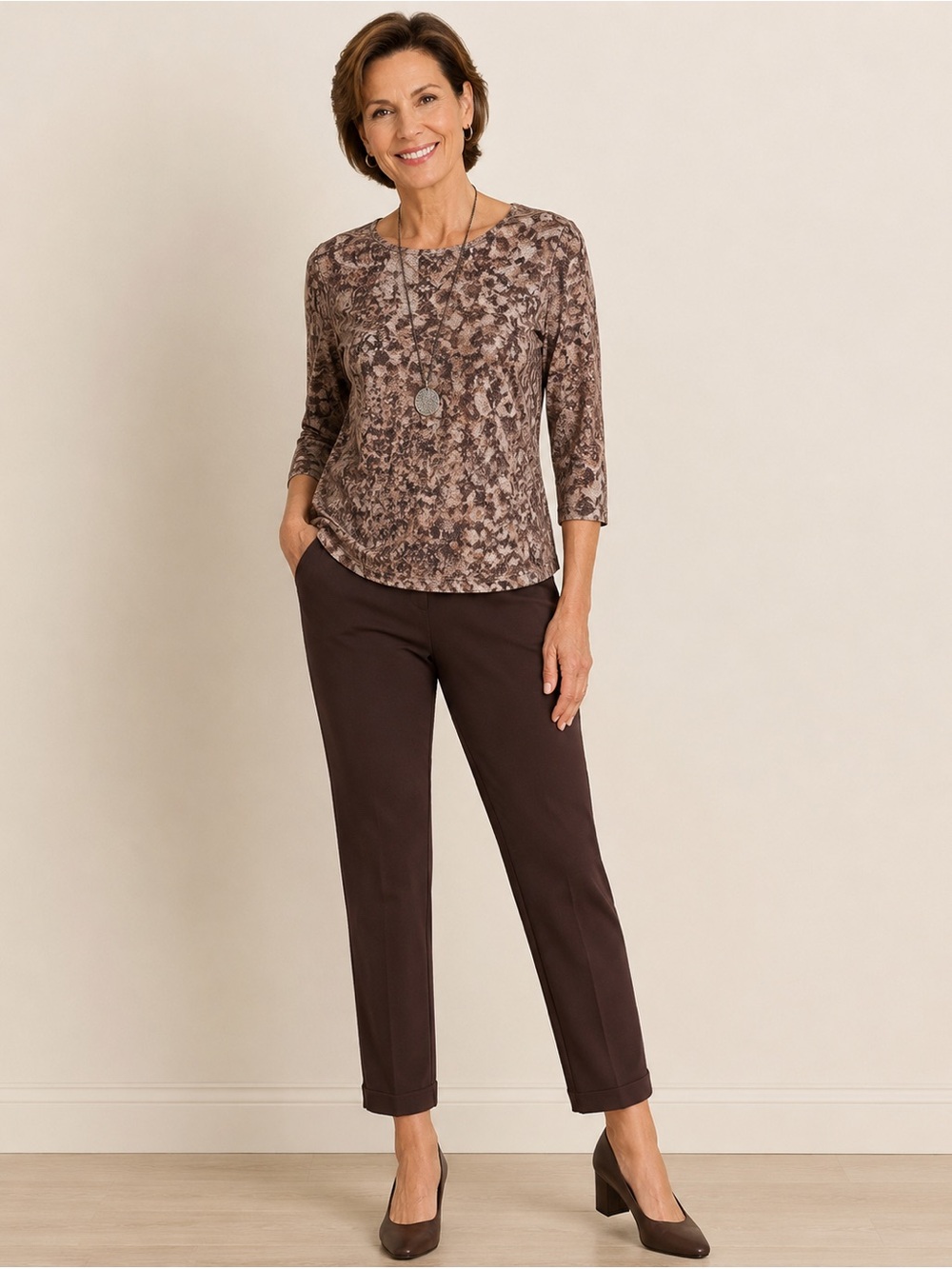 Chicos pants dressy chocolate brown Chicos size 1 short USA medium